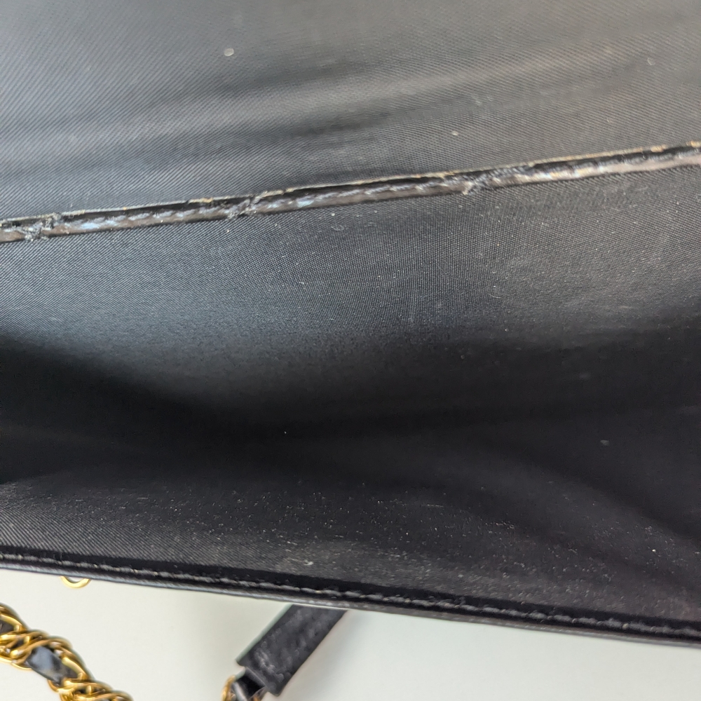 Black Quilted Leather Bag with Gold Chain - Picture 12 of 12